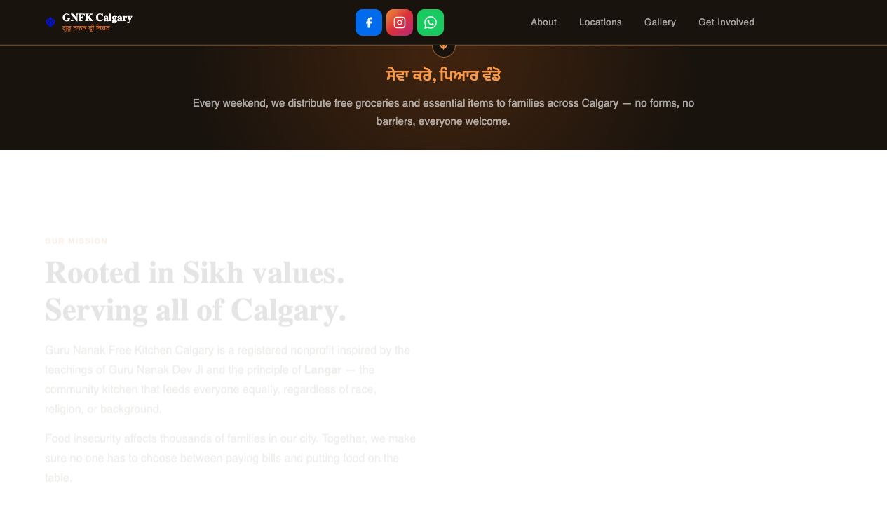 Guru Nanak Free Kitchen Calgary website preview